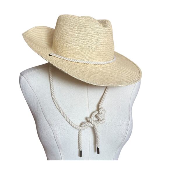 J.CREW NEW Wide Brim Panama Hat with Cord Size S/M Handmade in Ecuador main image 5